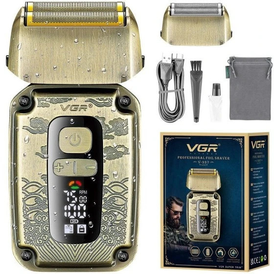 ماشین اصلاح شیور وی جی آر مدل VGR V-337 ضد آب با تیغه استیل