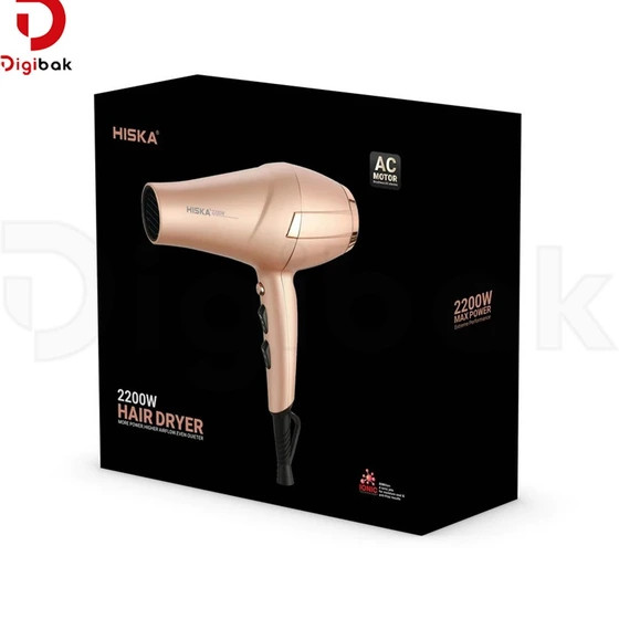 سشوار هیسکا گلد حرفهای مدل H5257 ظرفیت ۲۲۰۰ وات