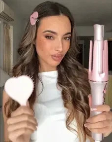 دستگاه فر کننده مو شیگلم سایز ۲۵ میلیمتر صورتی