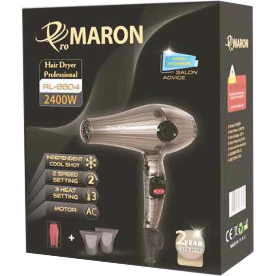 سشوار حرفه ای پرومارون مدل RL8804 ظرفیت ۲۴۰۰ وات با باد سرد و متمرکزکننده