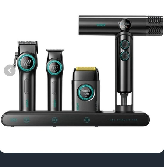 ست ماشین اصلاح حرفهای وی جی آر مدل VGR-STEBLRES PRO 4in1